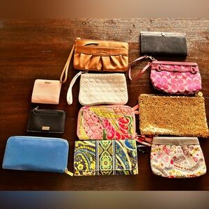 Lot of wristlets , clutches, and wallets
